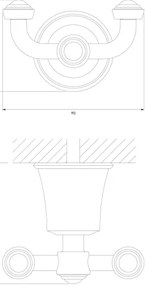 OMNIRES AL53120CR - Fali kampó ART LINE fényezett króm