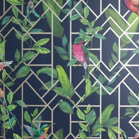 Arthouse Signature 1 Deco Tropical sötétkék fa mintás papír tapéta – 908003