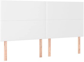fehér műbőr LED-es fejtámla 180x5x118/128 cm