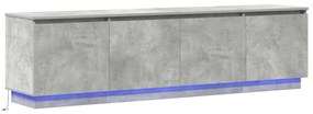 TV szekrény LED beton szürke 180x38x49 cm műgyanta