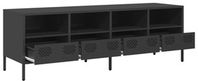 fekete hidegen hengerelt acél TV-szekrény 135 x 39 x 43,5 cm