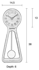 Pendulum szürke beton asztali óra - Zuiver
