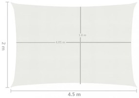 fehér HDPE napvitorla 160 g/m² 2 x 4,5 m
