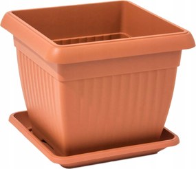 Négyzet alakú virágtartó nagy 45cm hagyományos terrakotta műanyag állvány