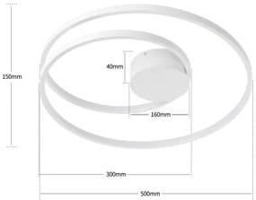 Brilagi - dimmelhető LED mennyezeti lámpa TWISTER LED/48W/230V, Ø 50 cm, fehér + távirányító
