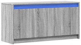szürke sonoma színű szerelt fa LED-es TV-szekrény 100x34x50 cm