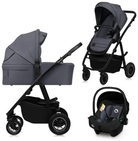 Lionelo - 3 az 1-ben kombinált babakocsi AMBER PLUS Szürke Grafit