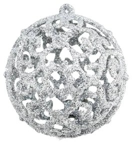 100 darabos ezüstszínű karácsonyi gömb készlet 3/4/6 cm