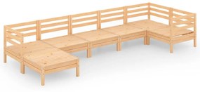 7 részes tömör fenyőfa kerti ülőgarnitúra