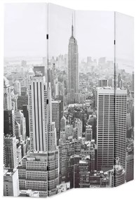 fekete-fehér New York mintás paraván 160 x 170 cm