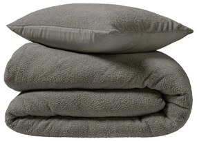 Antracitszürke kétszemélyes-hosszabbított mikroplüss ágyneműhuzat 240x220 cm Helena – douceur d'intérieur