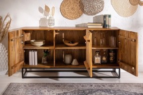 Design komód Shayla 140 cm barna mangó