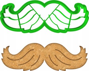 Mézeskalács- és kekszlyukasztó Nagymama És Nagypapa Napjára Bajusz 10cm