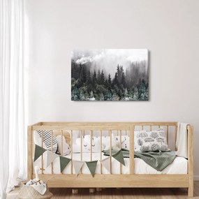 Kép - Erdő illusztrált elemekkel (90x60 cm)