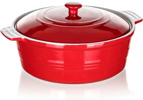Banquet Culinaria Red kerek forma sütőedény fedéllel 3 l, 3 l
