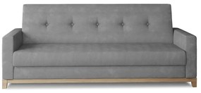 Világosszürke bársony kinyitható-tárolóhelyes kanapé 216 cm Selene – ELTAP