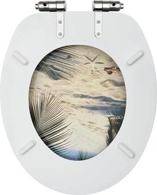 2 db tengerpartmintás MDF WC-ülőke finoman záródó fedéllel