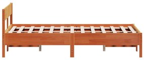 viaszbarna tömör fenyőfa ágy matrac nélkül 120 x 200 cm