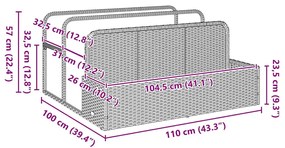 bézs polyrattan medence melletti úszótároló 110x100x57 cm