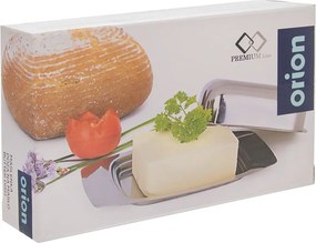 Ezüstszínű rozsdamentes acél vajtartó – Orion