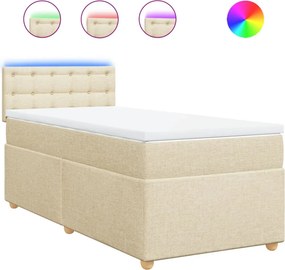 vidaXL krémszínű szövet rugós ágy matraccal 80 x 200 cm
