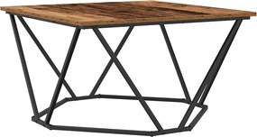 vidaXL Dohányzóasztal Öreg fa 80 x 80 x 45 cm Műszaki fa és acél