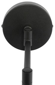 Fali lámpa fekete fekete árnyékolóval és állítható karral - Ladas Deluxe