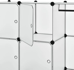 Ruhásszekrény 12 kombinálható rekesszel fekete színben