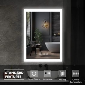 IREDA Fürdőszobatükör LED világítással 60 x 80 cm