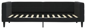 fekete kihúzható bársonyheverő 100 x 200 cm