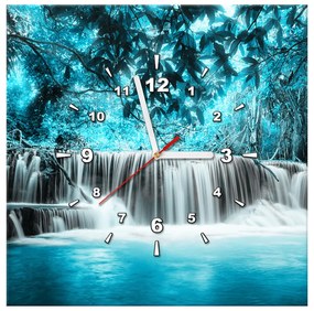 Gario Órás falikép Vízesés a kék dzsungelben Méret: 60 x 40 cm