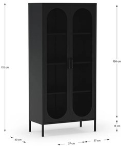 Fekete szekrény 80x170 cm Diora – Marckeric