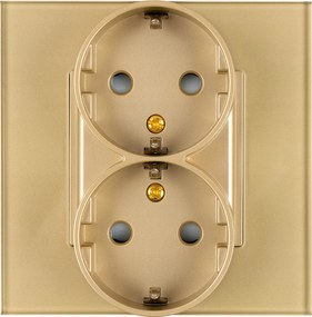 Schuko Dupla aljzat arany szett Miuun üveg kerettel