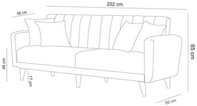 Ülőgarnitúra 3+1 Acanti (antracit). 1073345