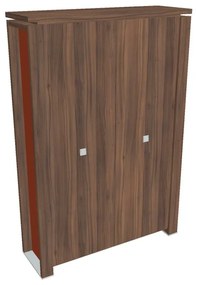 Verno+ S magas szekrény 140 x 46 x 210 cm, dió / narancs
