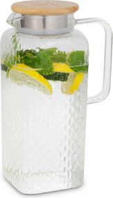 Klarstein Livenza, vizeskancsó, 1,9 L, boroszilikát üveg, rozsdamentes acél szűrő, tölgyfa fedél