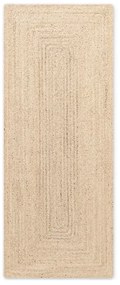 Világos natúr színű kétoldalas kézi szövésű juta futószőnyeg 80x200 cm Sharmila Natural White – Hanse Home