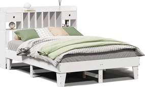 vidaXL fehér tömör fenyőfa ágy matrac nélkül 140 x 200 cm
