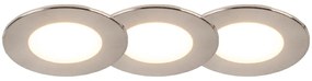 3 db beépíthető spotlámpa készlet kerek acélból, LED-del, IP65 - Simply