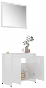 vidaXL magasfényű fehér szerelt fa fürdőszobai bútorszett