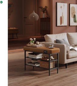 ECHO cipőpad 2 szintes, műbőr borítás, barna, 30 x 80 x 50 cm