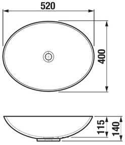 JIKA H8183640001121 - ASTRA 52x40 cm kerámia mosdó, fehér, pultba építhető