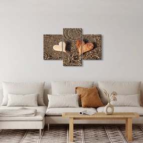 Kép - Fából készült szívek (90x60 cm)