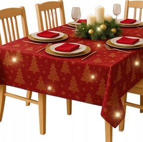 Piros Abrosz Asztalterő Arany Szenteste estére 130x180-as karácsonyfa