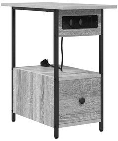 Éjjeliszekrény fiókkal Szürke sonoma 60 x 30 x 61 cm Faanyag