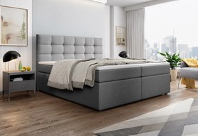 SALMA kárpitozott boxspring ágy + topper, 180x200, inari 52