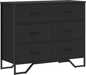 vidaXL fekete szerelt fa komód 91 x 35,5 x 74,5 cm