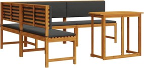 vidaXL Kert Pad Készlet 4 pcs Barna Tömör Akácfa