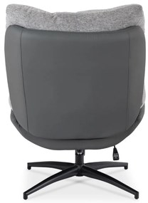 Fotel Wypoczynkowy Obrotowy FREMONT Z Podnóżkiem Szary/Fekete