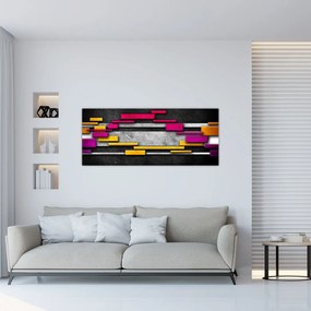 Egy kép a színes absztrakció fekete alapon (120x50 cm)